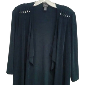 Chico’s Travelers 2-Piece Set Drape-Front Jacket  & Sleeveless Tank Size 2=12-14